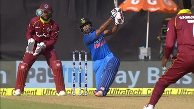IND vs WI 2018, 4th ODI: Ambati Rayudu Six