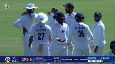 Ranji Trophy 2025-26, Saurashtra vs Karnataka: Saurashtra 1st Innings Fall of Wickets