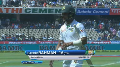 IND vs BAN 2017 - 1st Test day 3 : Sabbir Rahman Wicket