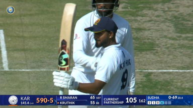 Ranji Trophy 2025-26 SF1, Uttarakhand vs Karnataka: Kruthik Krishna's crucial contribution of 60 (103)