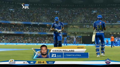 M03: MI vs DC – Kieron Pollard Wicket