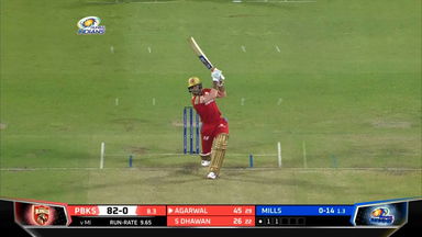 M23: MI vs PBKS – Mayank Agarwal Six