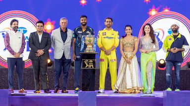 Smiles galore: MS Dhoni and Hardik Pandya pose with the TATA IPL Trophy
