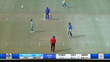 Siddarth Kaul's 3/6 rattles Pondicherry