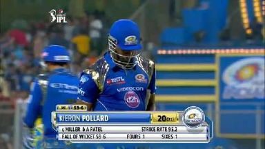 M7: MI vs KXIP – Kieron Pollard Wicket