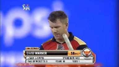 M27: KXIP vs SRH – David Warner Wicket
