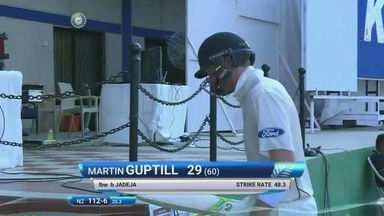 India VS NZ 2016, 3rd Test day 4 - Martin Guptill Wicket