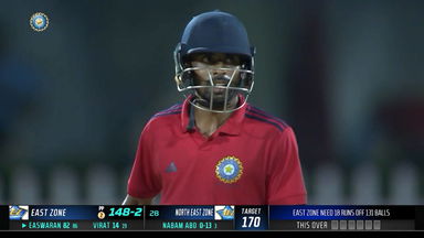 Prof D B Deodhar Trophy 2023-24: Easwaran's solid 100* helps East Zone chase down 170