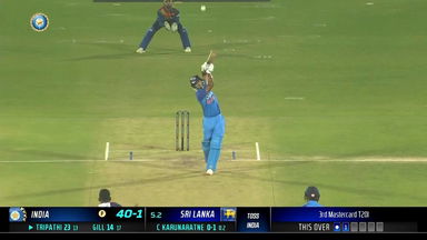 IND vs SL 2023, 3RD T20I: Rahul Tripathi  Six