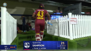 IND vs WI 2026, 3rd T20I: Quentin Sampson Wicket