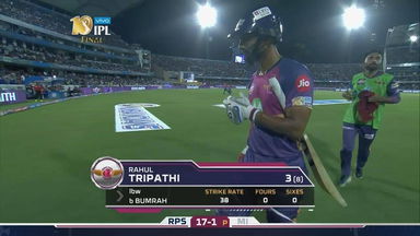 Final: RPS vs MI – Rahul Tripathi Wicket