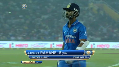 IND vs NZ 2016, 3rd ODI: Ajinkya Rahane Wicket