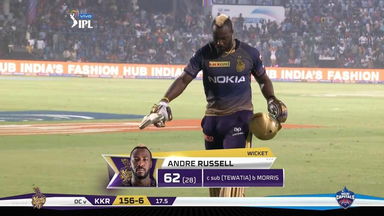 M10: DC vs KKR – Andre Russell Wicket