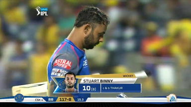 M17: CSK vs RR – Stuart Binny Wicket