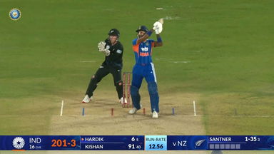 IND vs NZ 2026, 5th T20I: Hardik Pandya Six