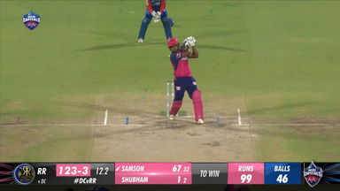 M56: DC vs RR  – Sanju Samson Six