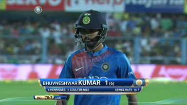IND vs AUS 2017, 2nd T20I: Bhuvneshwar Kumar Wicket