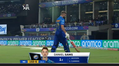M56: MI vs KKR – Daniel Sams Wicket