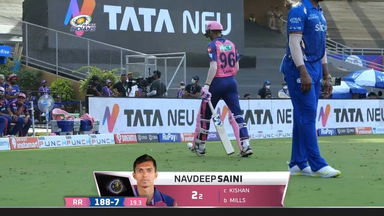 M09: MI vs RR – Navdeep Saini Wicket