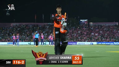 M52: RR vs SRH – Abhishek Sharma Wicket