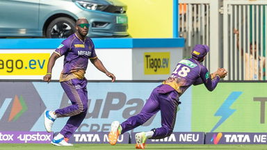 Brilliant grab: N Jagadeesan takes a superb catch to send back Saha