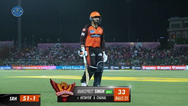 M52: RR vs SRH – Anmolpreet Singh Wicket