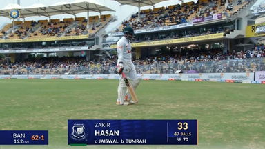 IND vs BAN 2024, 1ST Test: Zakir Hasan Wicket