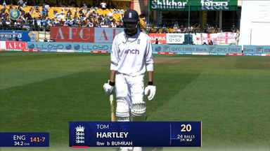 IND vs ENG 2024, 5TH Test: Tom Hartley Wicket