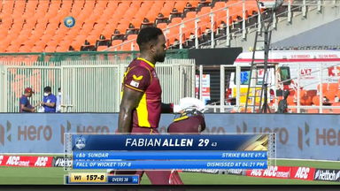 IND vs WI 2022, 1ST ODI: Fabian Allen Wicket