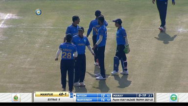 Vijay Hazare Trophy 2021-22, Arunachal Pradesh v Manipur: Fall of wickets
