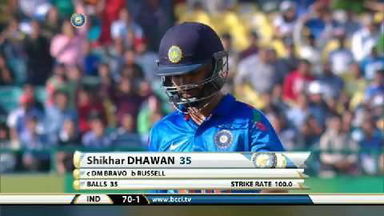 4TH ODI: IND vs WI – Shikhar Dhawan Wicket
