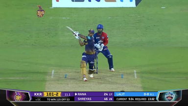 M19: KKR vs DC – Nitish Rana Six