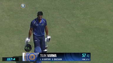 Syed Mushtaq Ali Trophy 2022: Tilak Varma shines with 57(41)