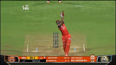 M40: GT vs SRH – Rahul Tripathi Six
