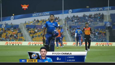 M55: SRH vs MI – Piyush Chawla Wicket