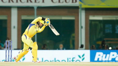 4 X 2: Devon Conway hits a couple of crunching drives off Avesh Khan