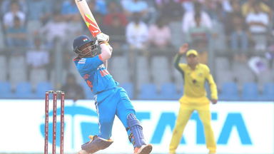 Smashed! Pooja Vastrakar hammers a six straight down the ground