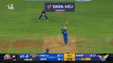 M67: MI vs LSG –  Rohit Sharma Six
