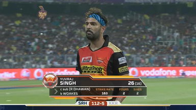 M14: KKR vs SRH – Yuvraj Singh Wicket