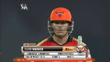 M48: SRH vs KXIP – David Warner Wicket