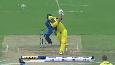 IND vs AUS 2017, 4th ODI: Aaron Finch Six