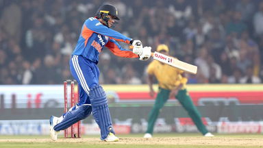 How's that for a response! Abhishek smacks one for six