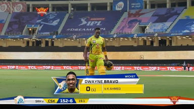 M29: SRH vs CSK – Dwayne Bravo Wicket