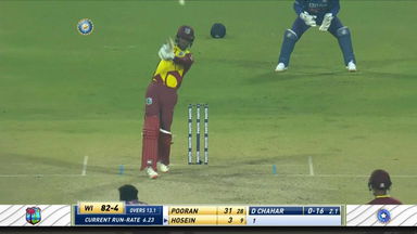 IND vs WI 2022, 1ST T20I: Akeal Hosein Six