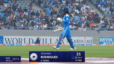IND-W vs WI-W 2024, 1st ODI: Jemimah Rodrigues Wicket