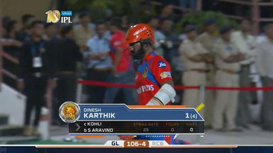 M20: GL vs RCB  –  Dinesh Karthik Wicket