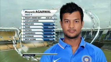 Ind 'A' vs Aus 'A' - 4th ODI: M Agarwal - 61 (61)