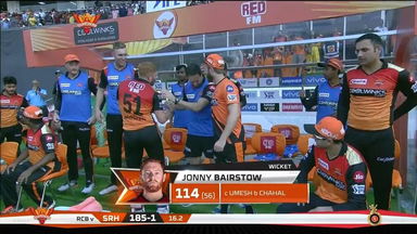 M11: SRH vs RCB –  Jonny Bairstow Wicket
