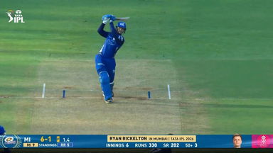 IPL 2026 M69: MI vs RR - Ryan Rickelton Six