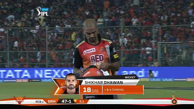 M51: RCB vs SRH – Shikhar Dhawan Wicket